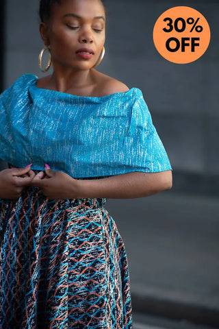 Oyin Blue And Silver Midi Dress