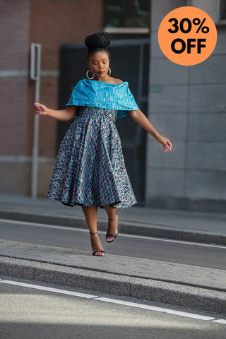 Oyin Blue And Silver Midi Dress