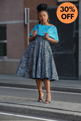 Oyin Blue And Silver Midi Dress