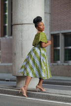 Oyin Green And Gold Midi Dress