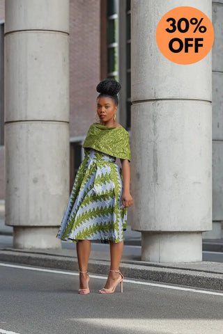 Oyin Green And Gold Midi Dress