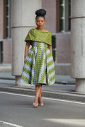 Oyin Green And Gold Midi Dress