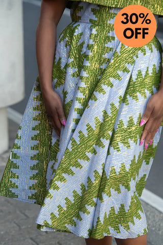 Oyin Green And Gold Midi Dress