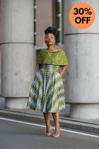 Oyin Green And Gold Midi Dress