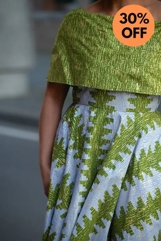 Oyin Green And Gold Midi Dress