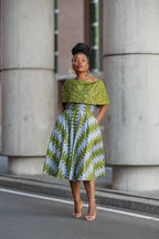 Oyin Green And Gold Midi Dress