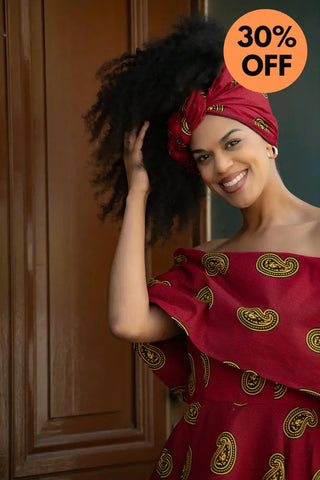 Oyin Red And Yellow Headwrap Accessories