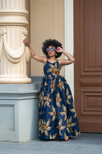 Palesa Navy Blue And Brown Dress Dresses