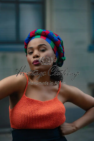 PEJU GREEN AND BLUE TRUBAN HEADWRAPS