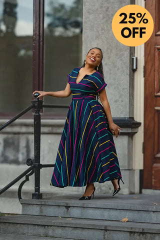 PEJU NAVY BLUE WITH STRIPES DRESS Women’s Dress