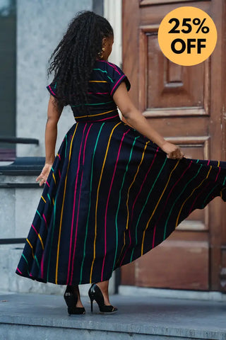 PEJU NAVY BLUE WITH STRIPES DRESS Women’s Dress