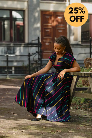 PEJU NAVY BLUE WITH STRIPES DRESS Women’s Dress