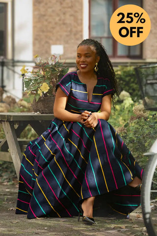 PEJU NAVY BLUE WITH STRIPES DRESS Women’s Dress