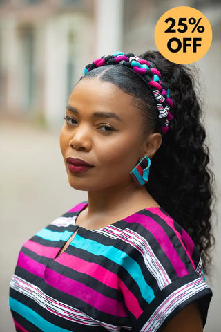 PEJU PINK BRAIDED HEADBAND HEADBANDS