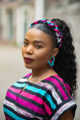 PEJU PINK BRAIDED HEADBAND HEADBANDS