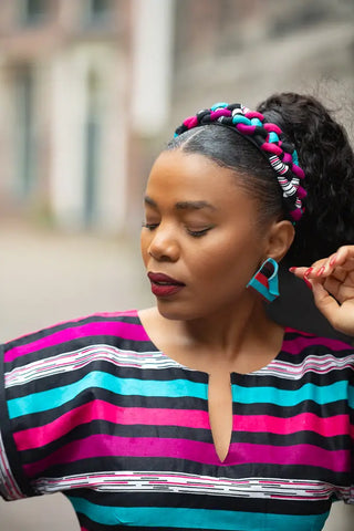 PEJU PINK BRAIDED HEADBAND HEADBANDS