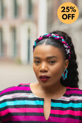 PEJU PINK BRAIDED HEADBAND HEADBANDS