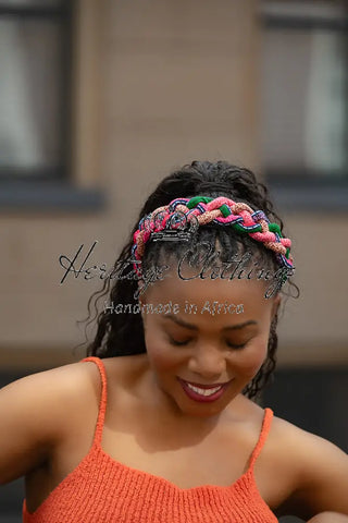 PEJU PINK BRAIDED HEADBAND HEADBANDS