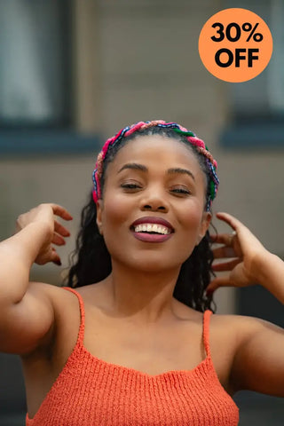 PEJU PINK BRAIDED HEADBAND HEADBANDS