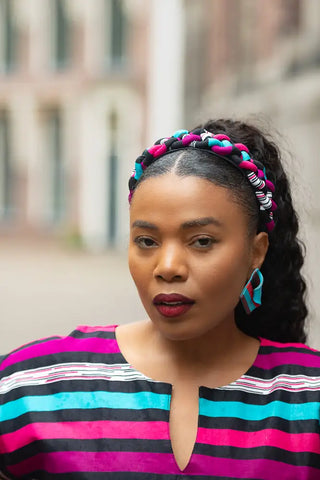 PEJU PINK BRAIDED HEADBAND HEADBANDS