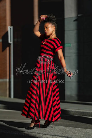 Peju Red And Black Dress