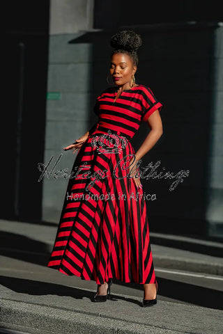 Peju Red And Black Dress