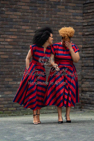 PRE-ORDER PEJU RED AND BLUE DRESS