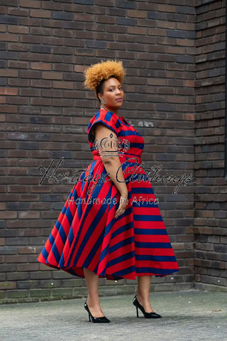 PRE-ORDER PEJU RED AND BLUE DRESS