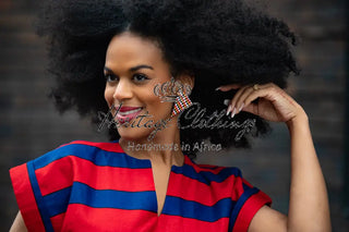 PRE-ORDER PEJU RED AND BLUE DRESS