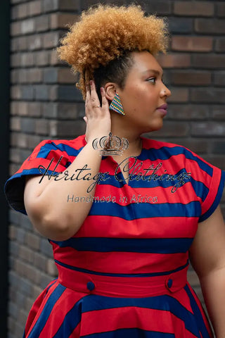 PRE-ORDER PEJU RED AND BLUE DRESS