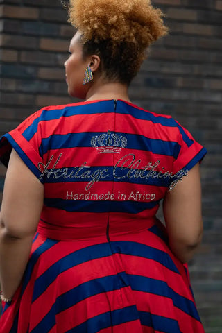 PRE-ORDER PEJU RED AND BLUE DRESS