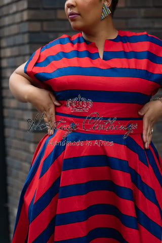 PRE-ORDER PEJU RED AND BLUE DRESS