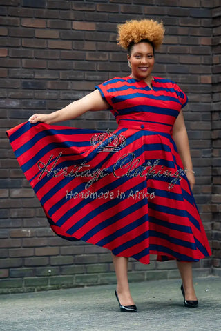 PRE-ORDER PEJU RED AND BLUE DRESS