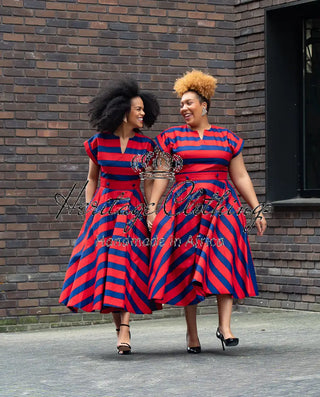 PRE-ORDER PEJU RED AND BLUE DRESS