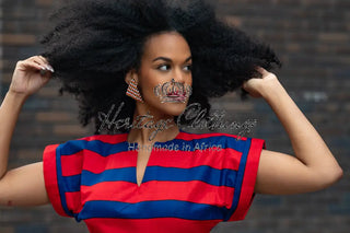 PRE-ORDER PEJU RED AND BLUE DRESS