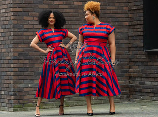 PRE-ORDER PEJU RED AND BLUE DRESS