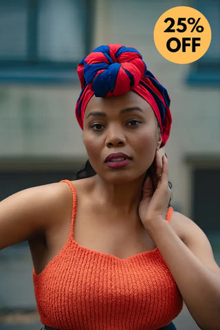 PEJU RED AND BLUE HEADWRAP HEADWRAPS