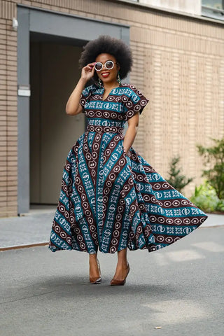 Peju Tribal Blue Dress Dresses