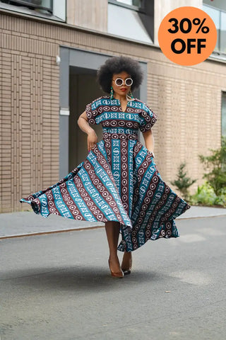 Peju Tribal Blue Dress Dresses