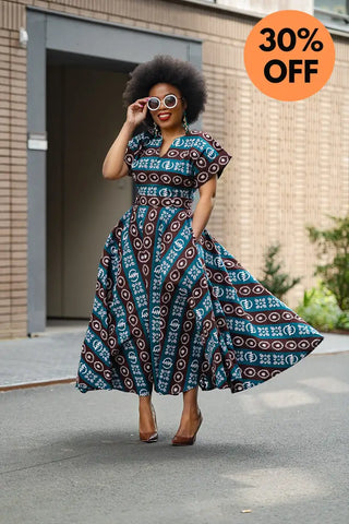 Peju Tribal Blue Dress Dresses