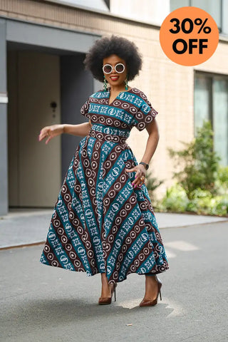 Peju Tribal Blue Dress Dresses