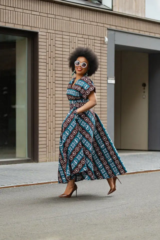 Peju Tribal Blue Dress Dresses