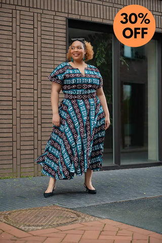 Peju Tribal Blue Dress Dresses