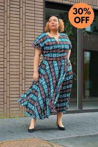 Peju Tribal Blue Dress Dresses