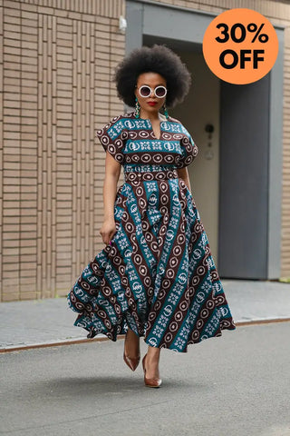 Peju Tribal Blue Dress Dresses