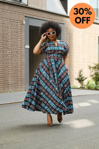 Peju Tribal Blue Dress Dresses