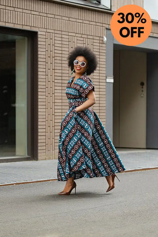 Peju Tribal Blue Dress Dresses