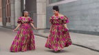 Moremi Pink and Black Two Piece Set