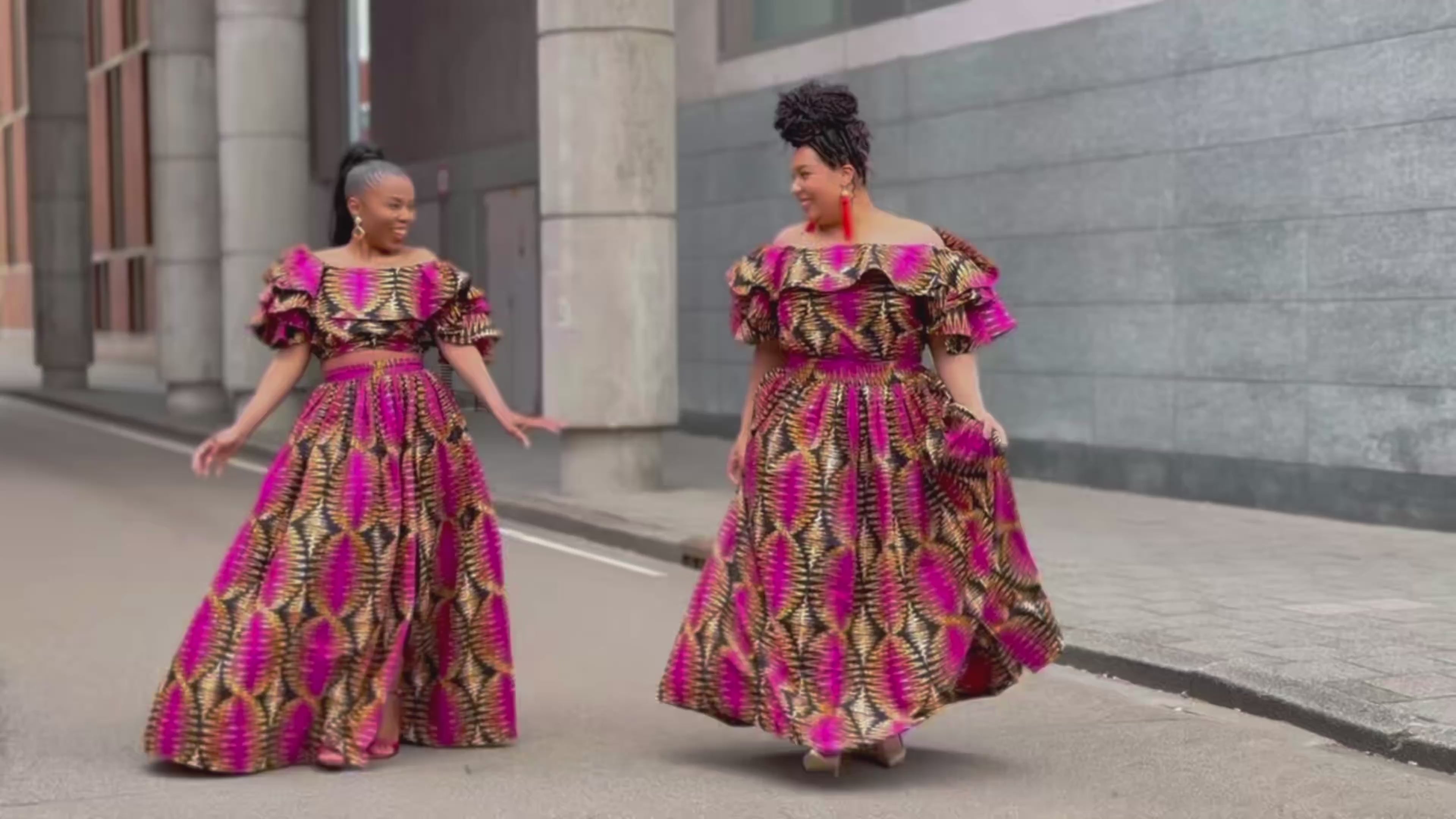 Moremi Pink and Black Two Piece Set