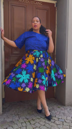 Yomi Floral Skater Skirt